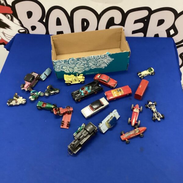 Vintage diecast vehicle lot including Dinky and Corgi toys.