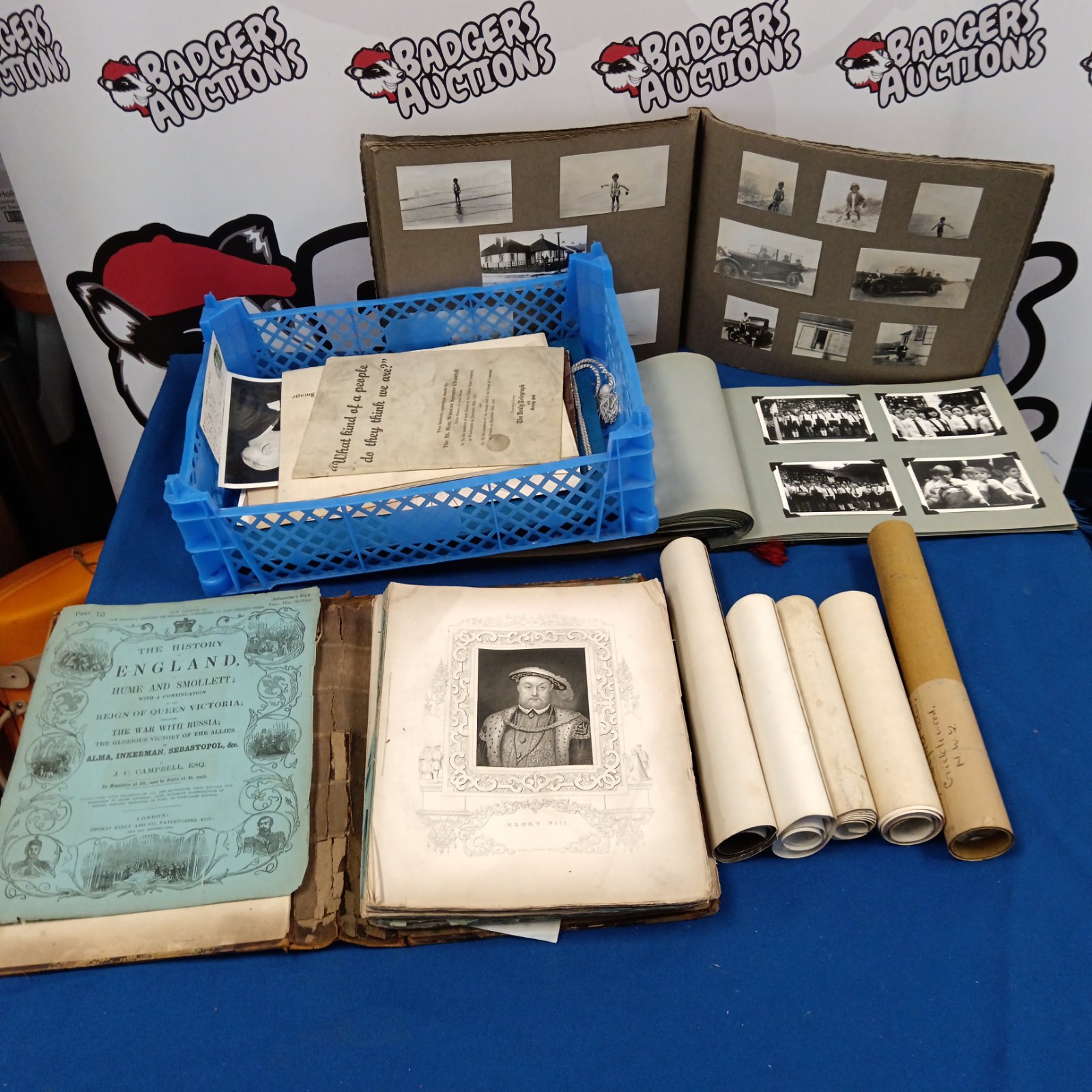 Vintage ephemera and photographs collection, antique paper collectibles.