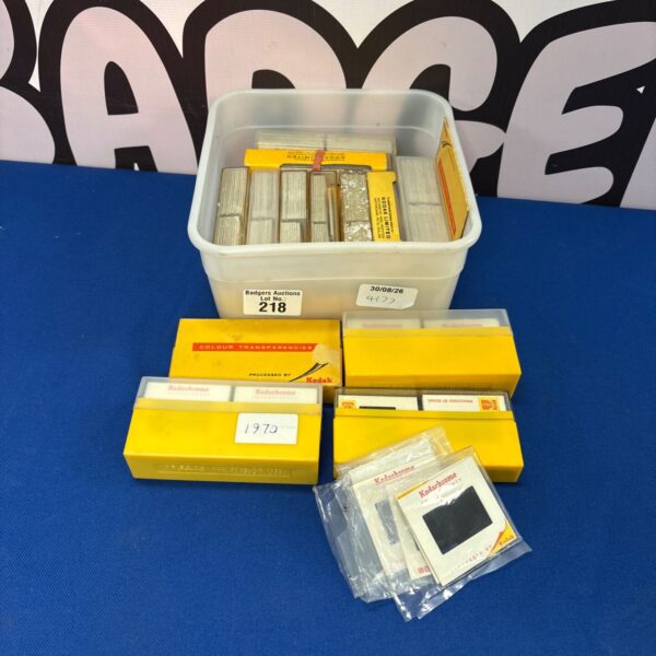 Vintage Kodak box of 35mm projector slides for collectors.