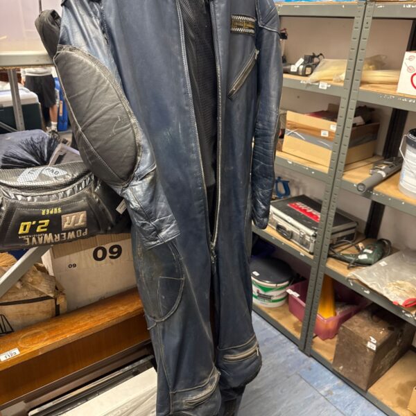 Vintage Lewis motorcycle leathers, a classic biker suit.