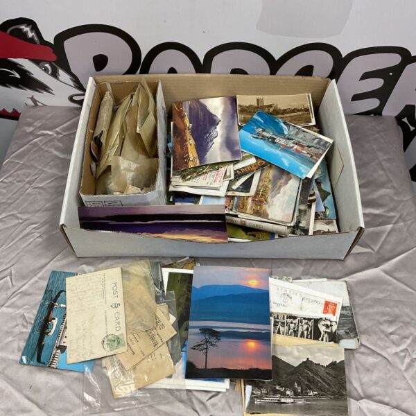 Vintage postcard collection with stamps, a collectible ephemera lot.