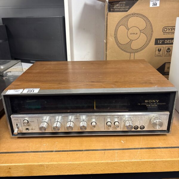 Vintage Sony STR-6036 receiver front view, classic audio equipment.