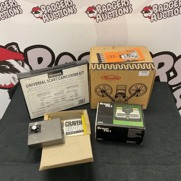 Vintage Super 8 film equipment lot including Braun, Craven, and Minnette.