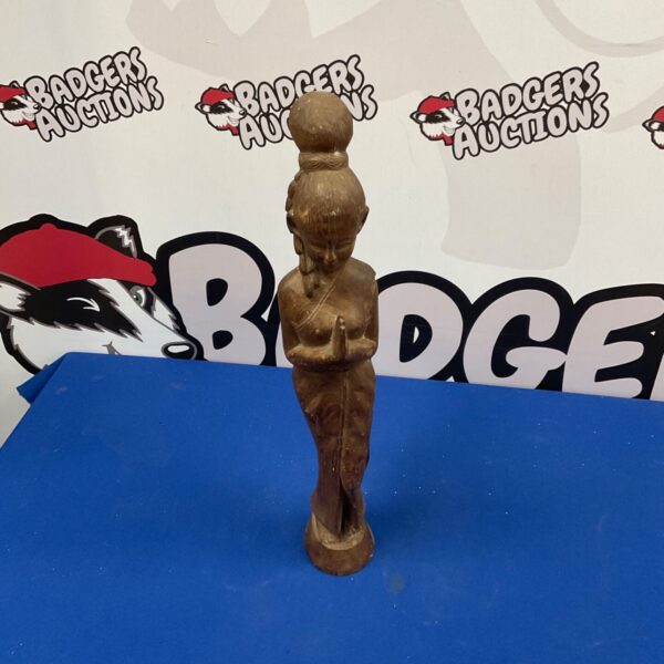 Vintage Thai Sawasdee figurine, carved wooden doll.