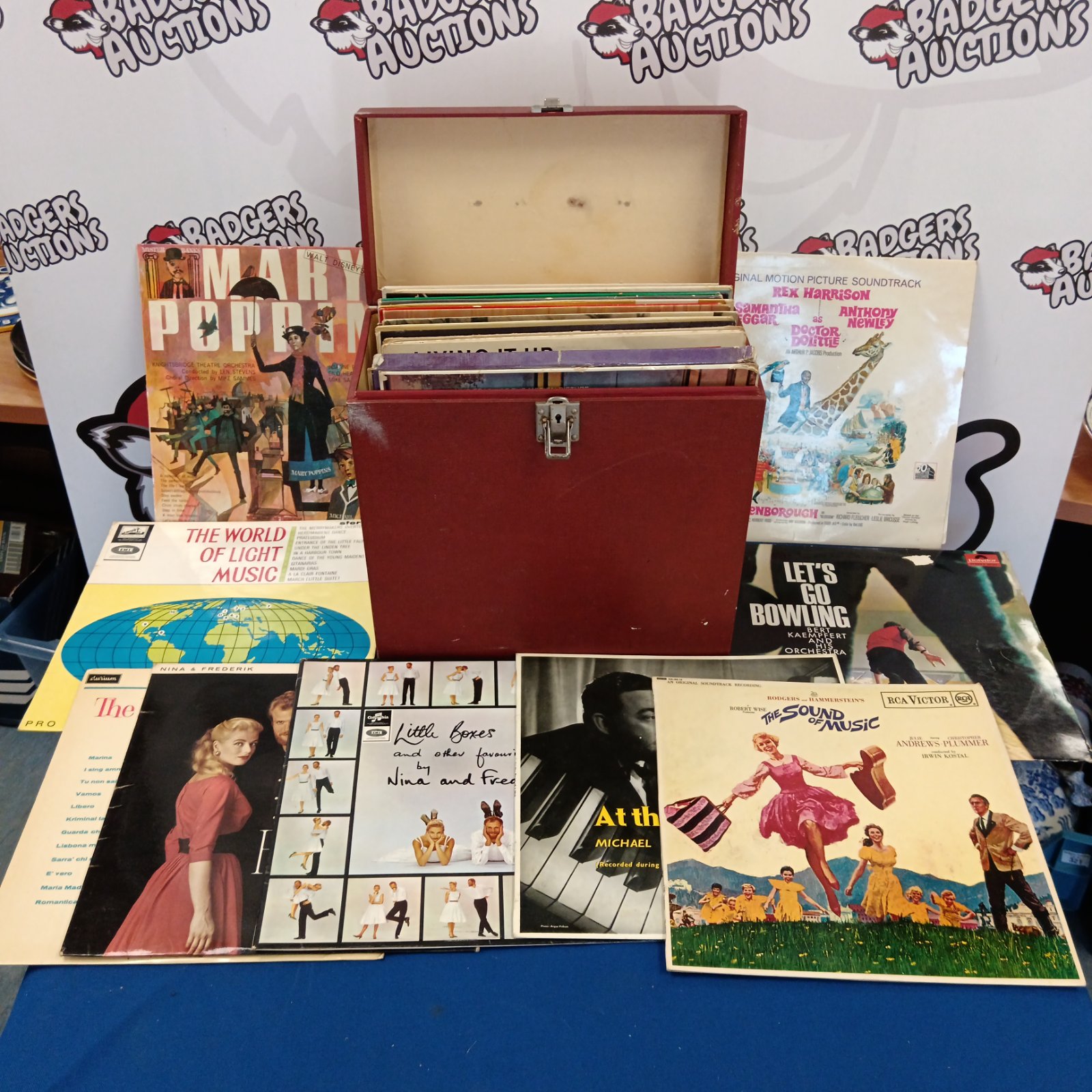 Vintage vinyl record lot including Mary Poppins soundtrack.