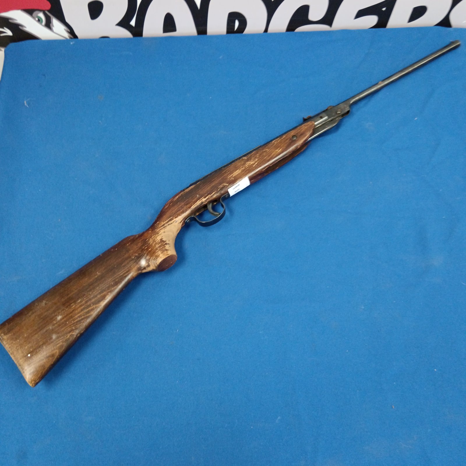 Vintage Webley & Scott Jaguar air rifle in side view.