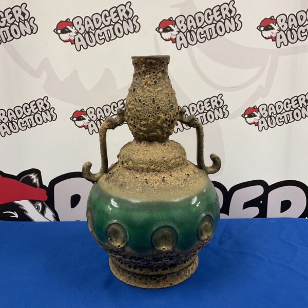 Vintage West German Fat Lava lamp base with green glaze.