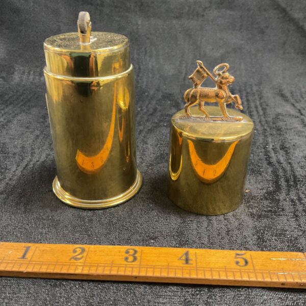 WW2 trench art lighter with Queen's West Surrey Regiment crest.