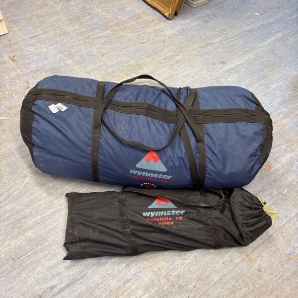 Wynnsster Satellite 12 camping tent with included poles.