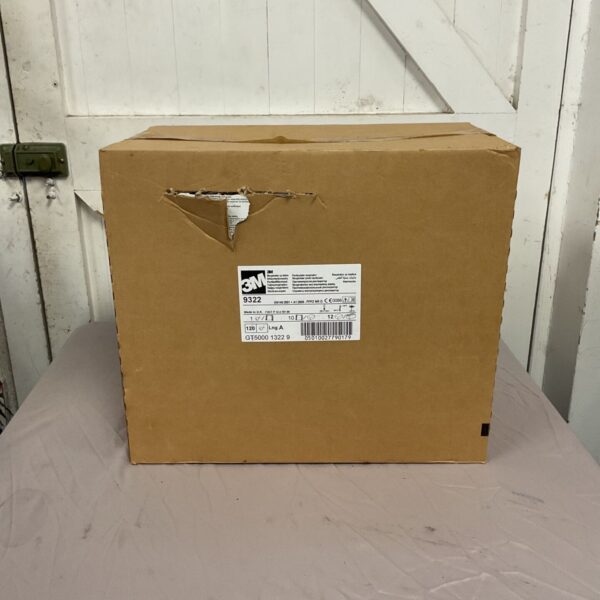Used 3M particulate respirator in original packaging, showing wear.
