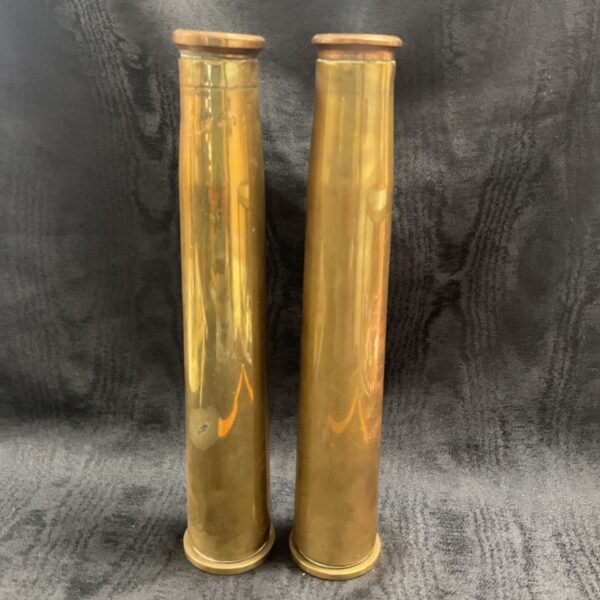 Pair of vintage 40mm cannon shells from 1943.