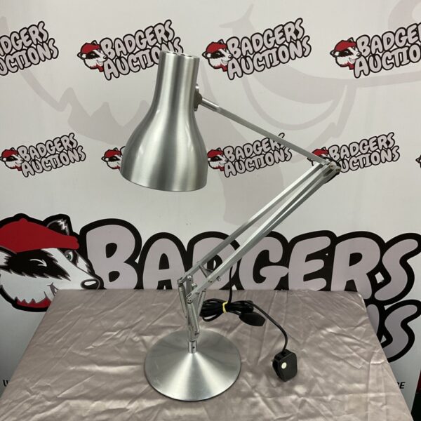 Vintage Anglepoise Type 75 desk lamp in silver aluminium.
