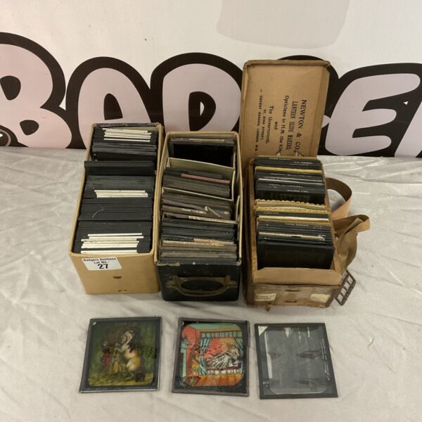 Antique magic lantern slides collection, Victorian era, optical illusions.