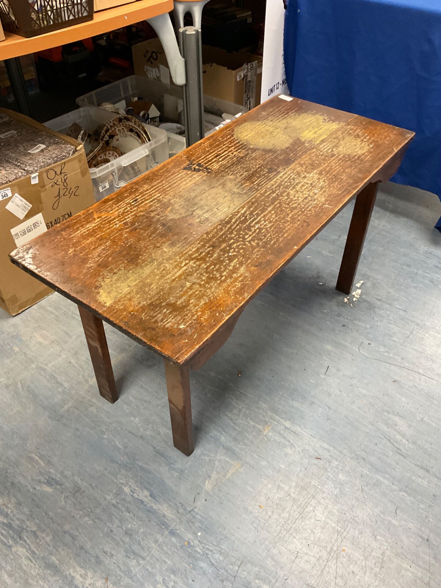 282 Antique oak folding campaign coffee table