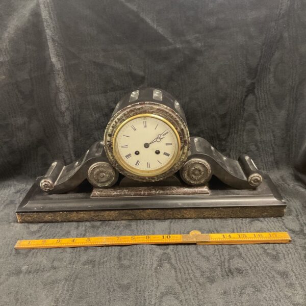 Vintage Art Deco mantle clock on a marble base.