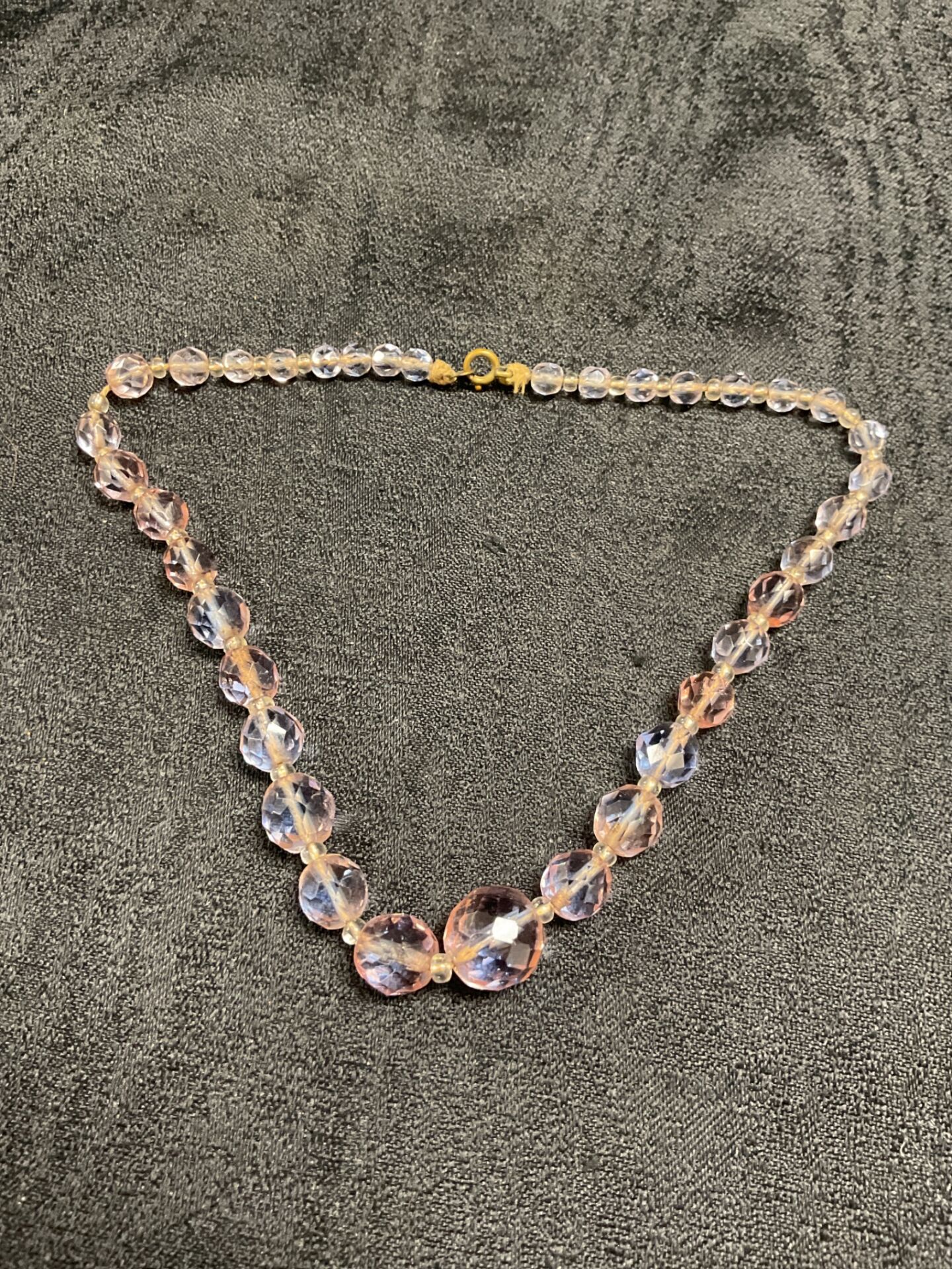 891 art deco saphiret style coloured faceted glass beaded necklace