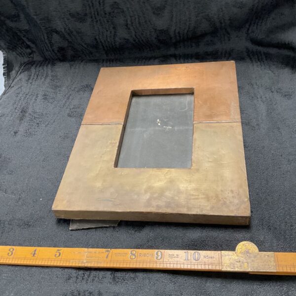 Vintage Arts and Crafts copper picture frame, 10x8 inches.