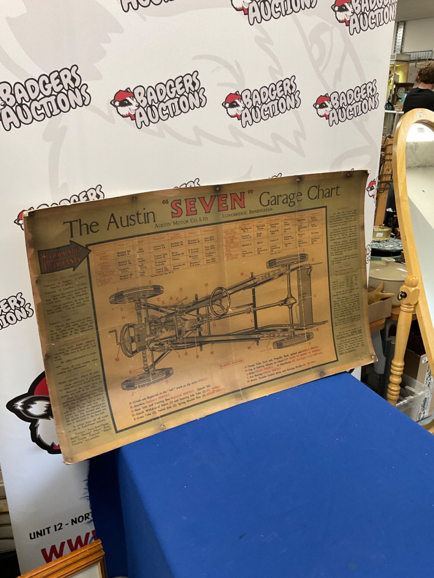 312 Austin Seven Garage Chart