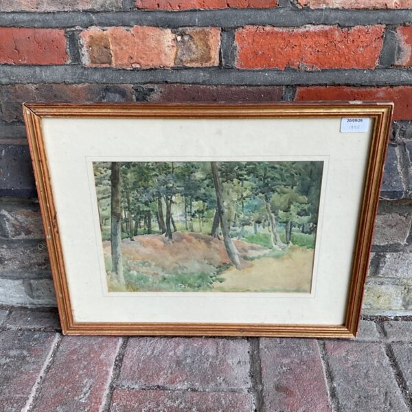 1896 watercolour painting of Ballinger Woods by W. B. Wollen.