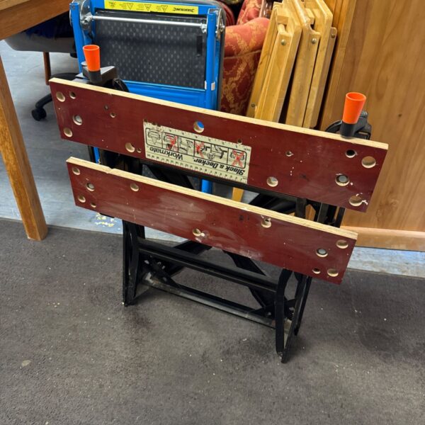 Black & Decker Workmate workbench showing wear and tear.