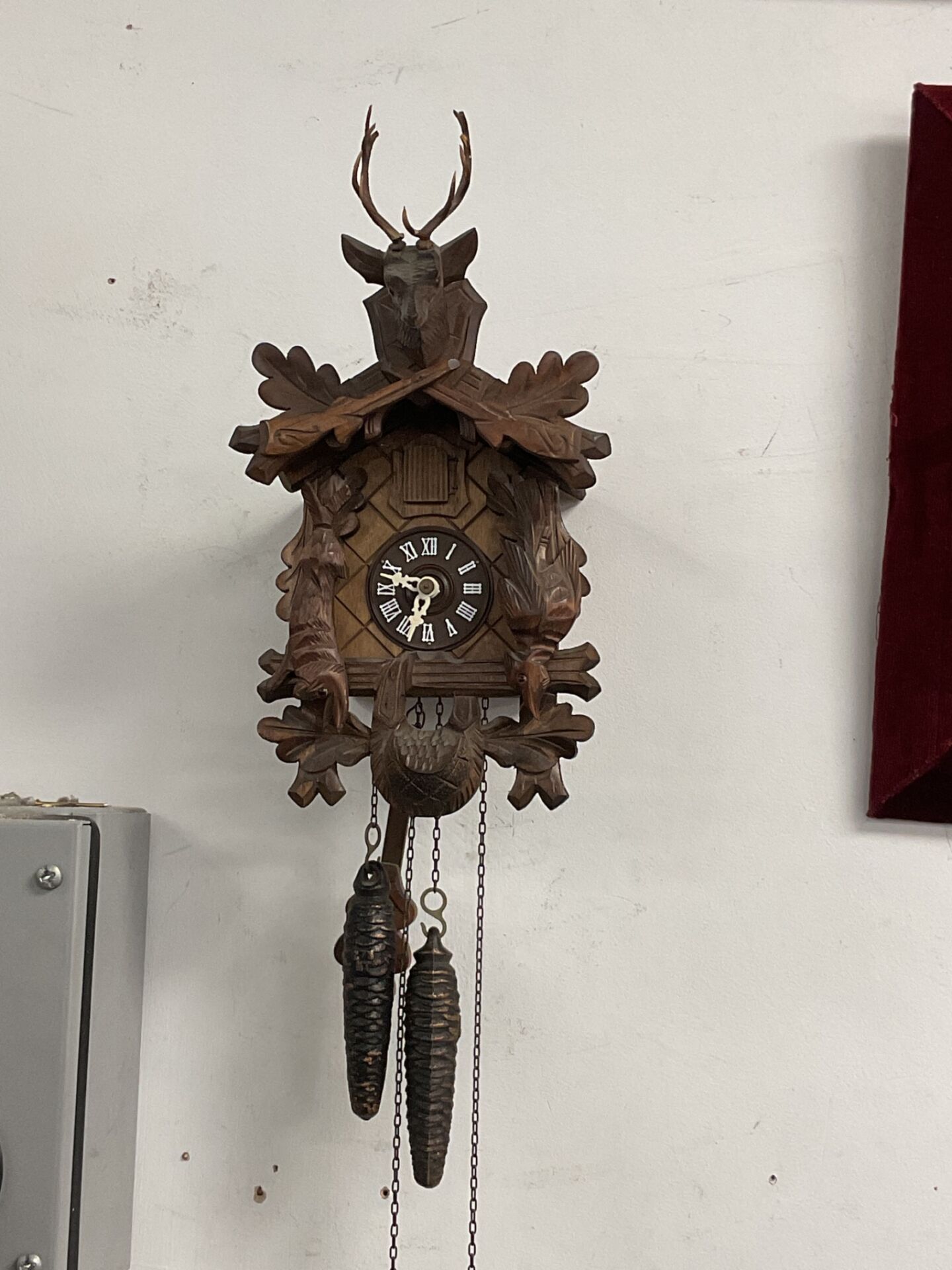 787 Vintage Black Forest Cuckoo Clock Working