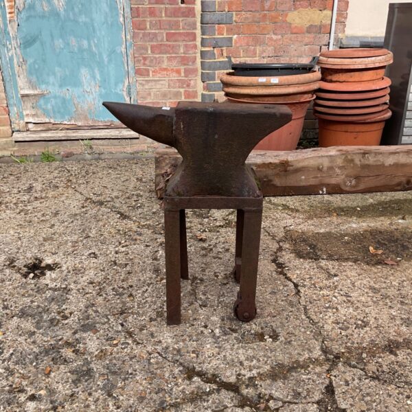 Vintage iron blacksmiths anvil for metalworking and forging.