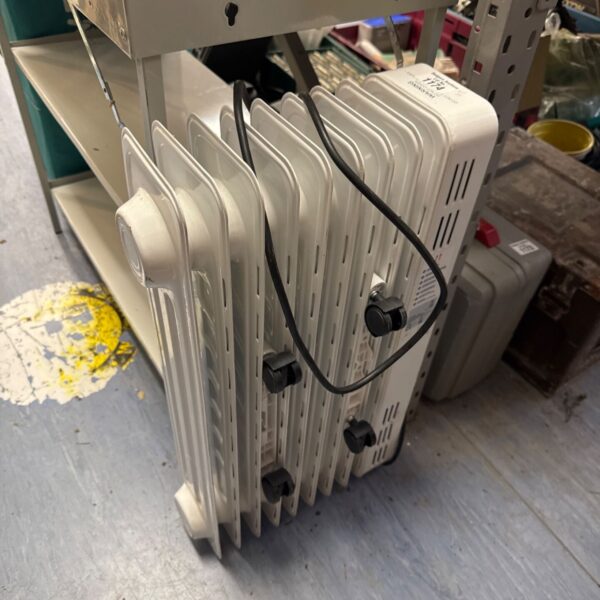 White Blyss oil filled heater for portable room heating.