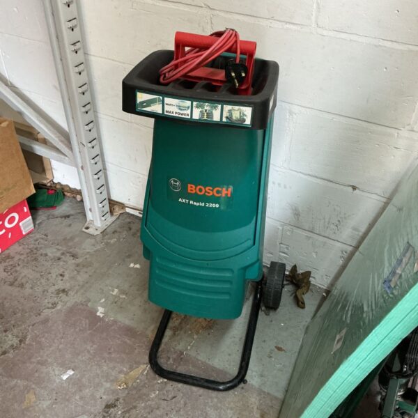 Bosch AXT Rapid 2200 garden shredder for efficient garden waste disposal.