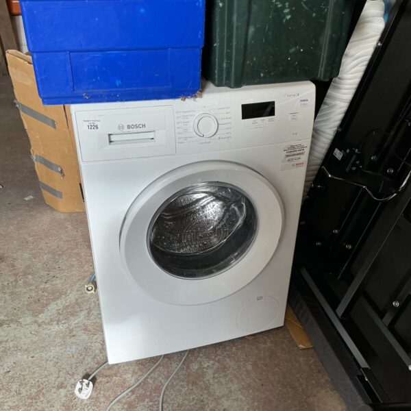 White Bosch Series 2 washing machine front view.