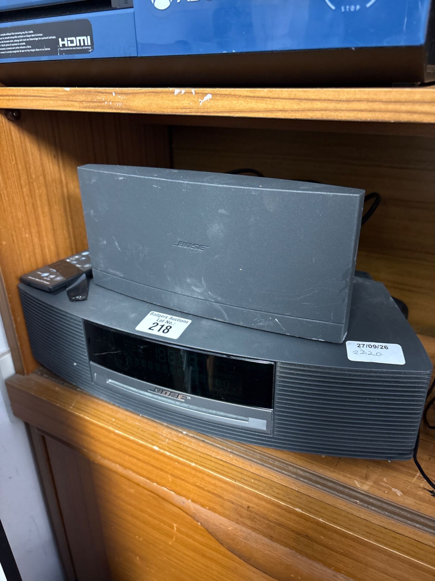 218 Bose Wave Music System with an attached Bose Wave DAB module And remote