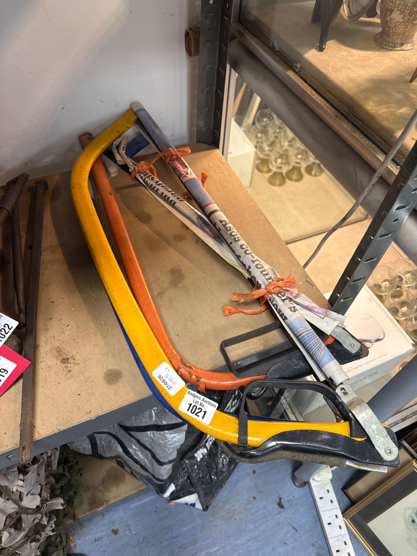 1021 Three assorted bow saws