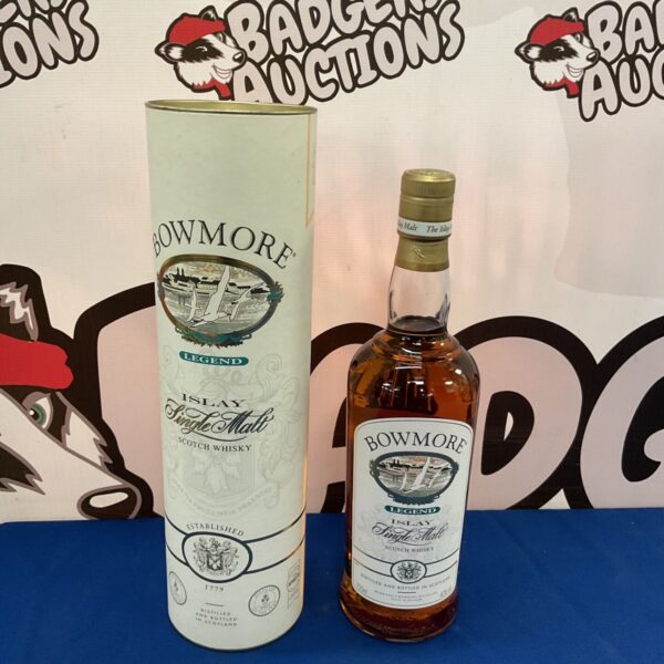 Sealed bottle of Bowmore Legend Islay Single Malt Scotch Whisky.