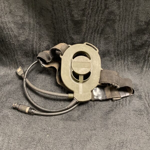 British Army PRR radio headset with microphone and connecting cable.