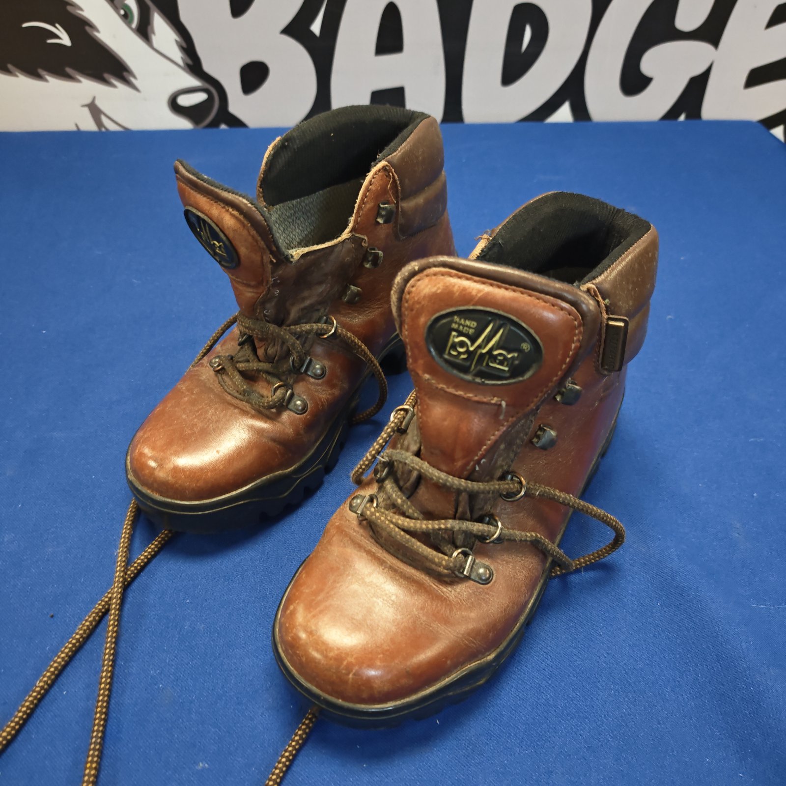Brown leather Sympatex boots size 39 for outdoor activities.