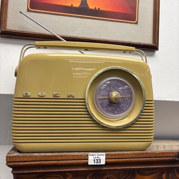 Vintage Bush TR82 transistor radio with telescopic aerial.