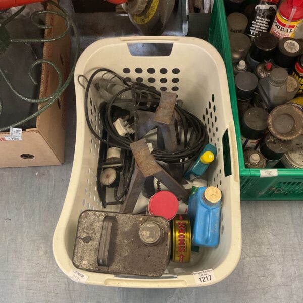 Car appliance lot with Simoniz buffer and various automotive tools.