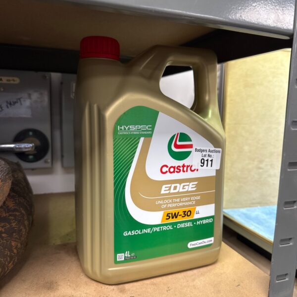 Sealed bottle of Castrol Edge 5W-30 engine oil for car maintenance.