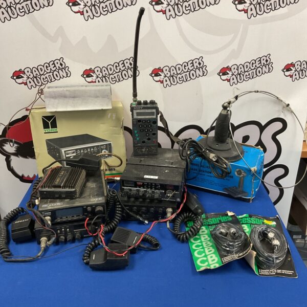 Vintage CB radio lot featuring Kernow Beta 5100 and Harrier CB X.