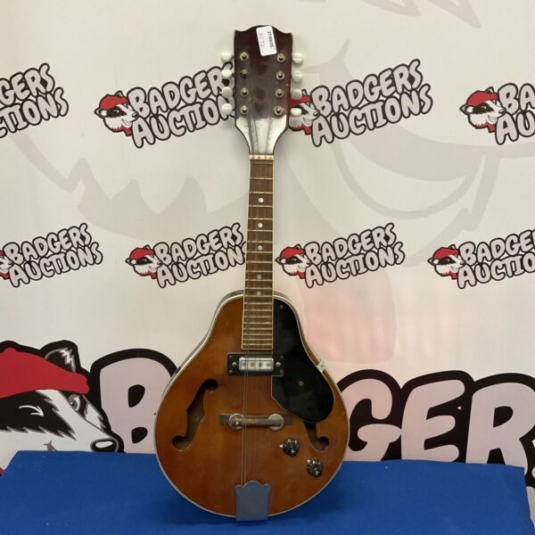 Vintage child's electro acoustic mandolin with sunburst finish.