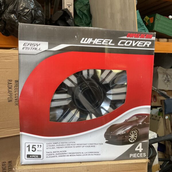 Wholesale lot of 15 inch Copas de Rin wheel covers in box.