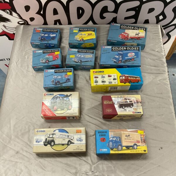 Corgi Golden Oldies diecast cars in boxed collection.
