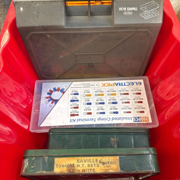 Vintage FDS-250 crimp terminal kit with labelled box.