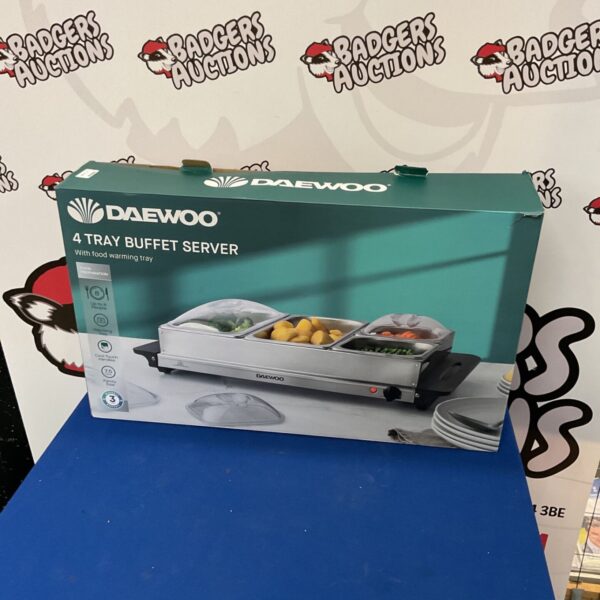 Daewood 4 tray buffet server stainless steel food warmer.