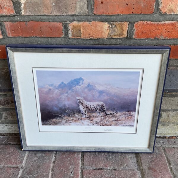 Framed David Shepherd snow leopard limited edition print.