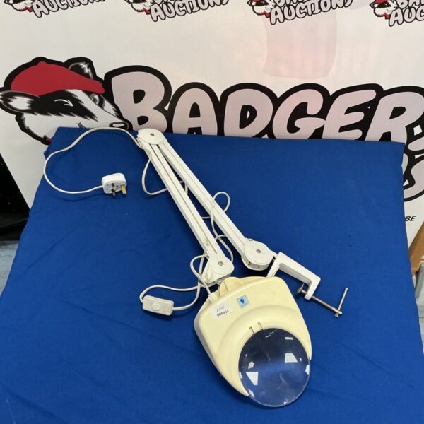 Side view of a flexible daylight magnifying lamp.