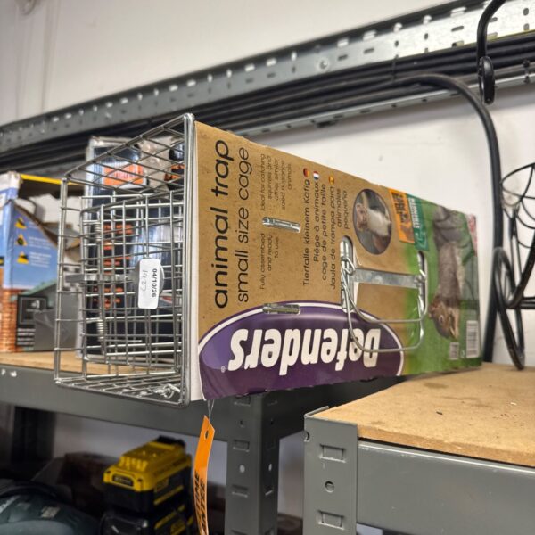 Defenders humane animal trap for small animal capture.