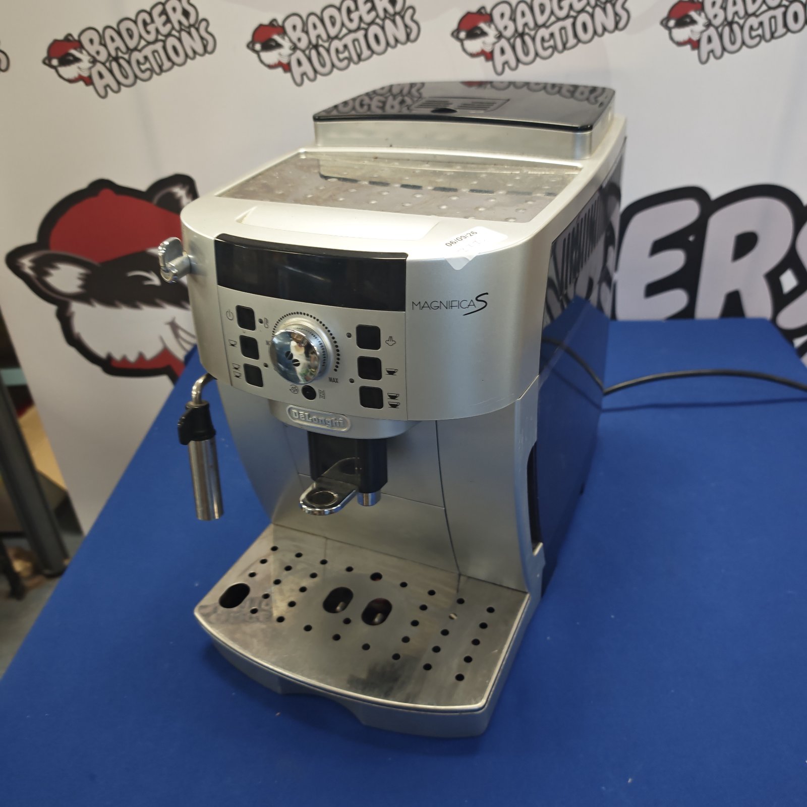 Delonghi Magnifica S coffee machine in a home setting.