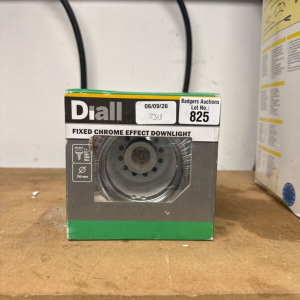 New Diall fixed chrome effect downlight in original packaging.
