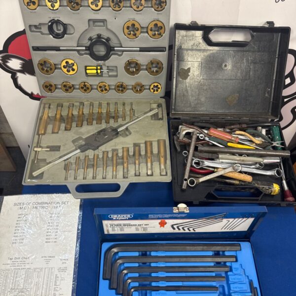 Draper Expert tap and die set with Allen keys and tools.
