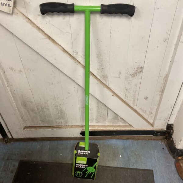 New Draper garden tiller with a comfortable handle for easy soil cultivation.